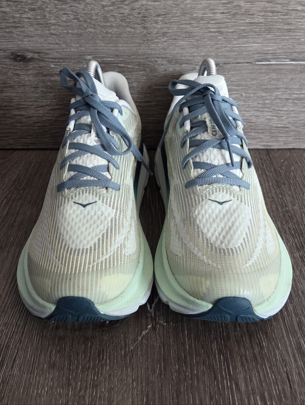 HOKA Clifton 9 Youth Size 6.5 / Women's Size 8 Teal White Gradient Sneakers - Picture 2 of 10